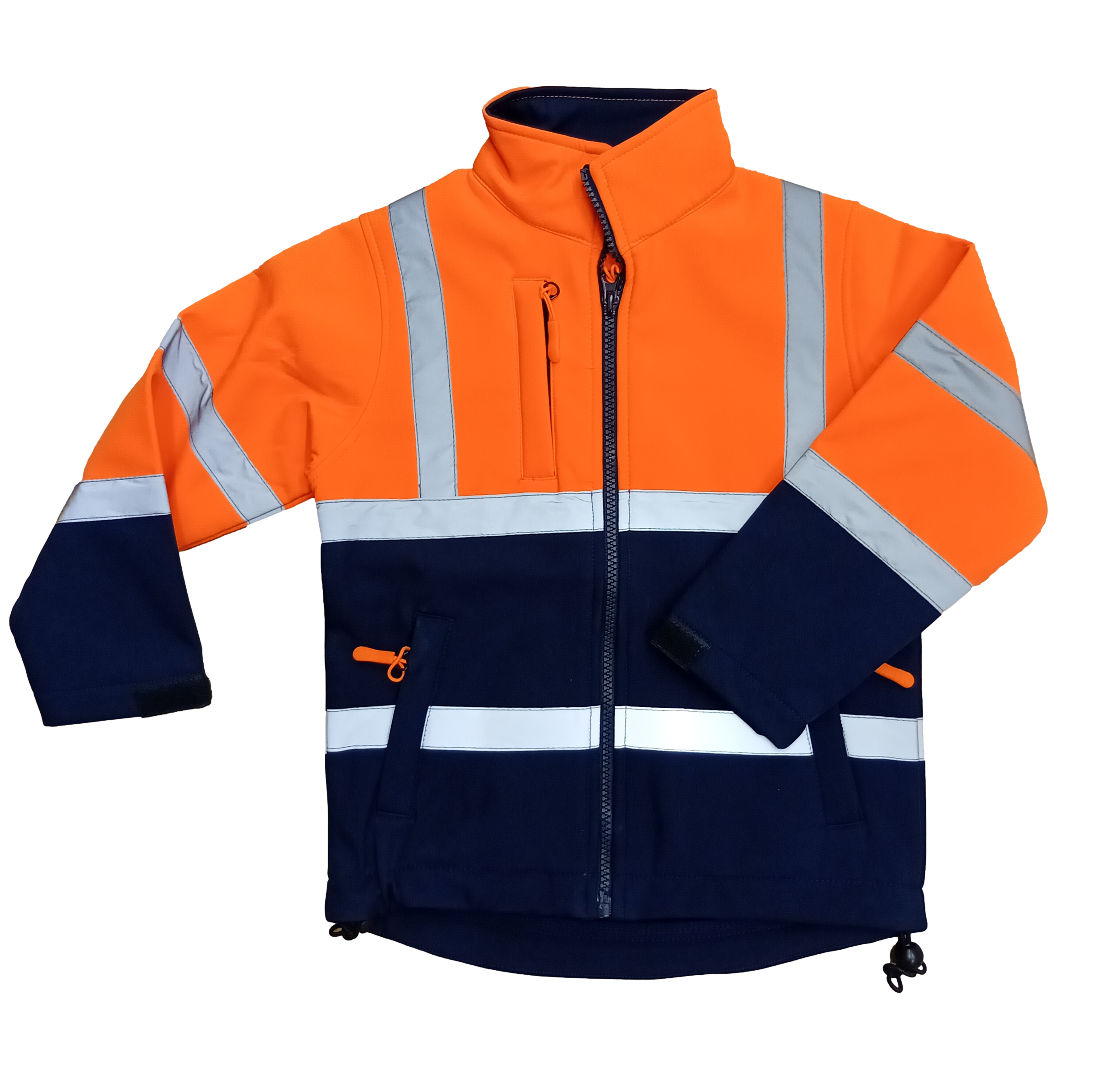 Kids Hi Vis Softshell Orange navy