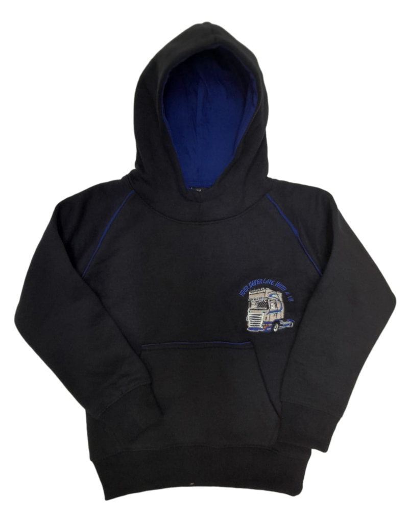 Kids Blue Lorry Hoodie SuperStuff Workwear
