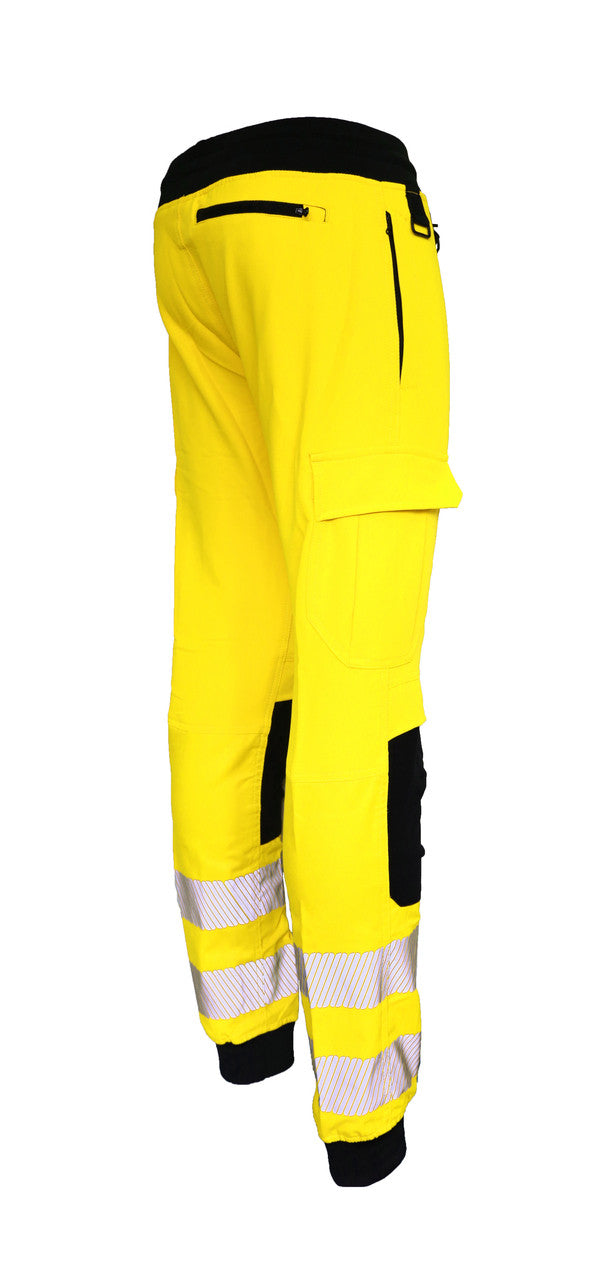 Hi Vis Yellow  Stretch Jogger Bottom