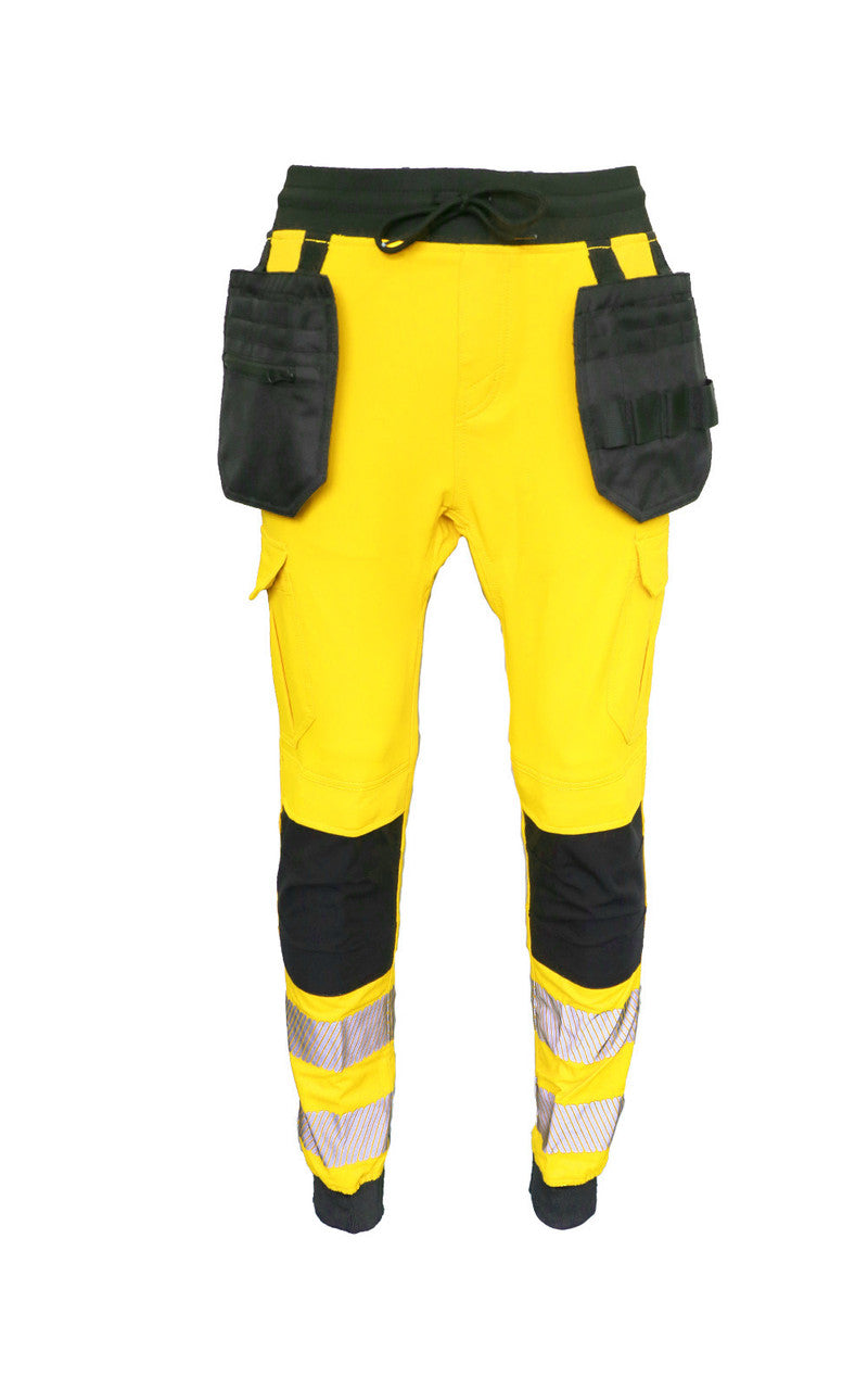 Hi Vis Yellow  Stretch Jogger Bottom