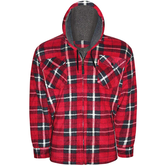 Sherpa Fleece Lined Padded Hooded Lumberjacket