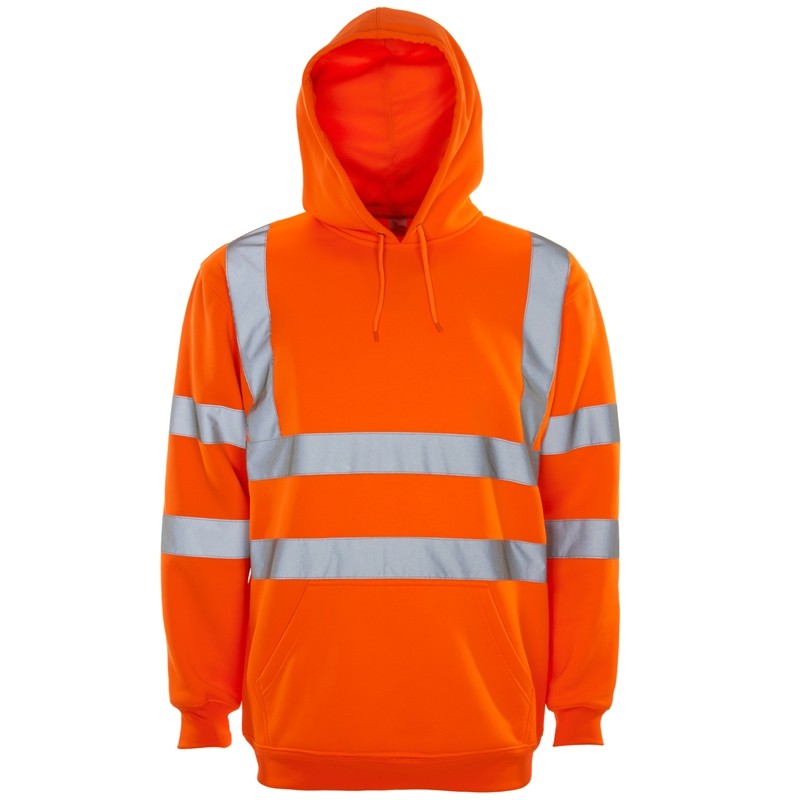 Orange Hi Vis Hoodie  EN ISO 20471 GO/RT 3279/RIS-3279-TOM - SuperStuff Workwear