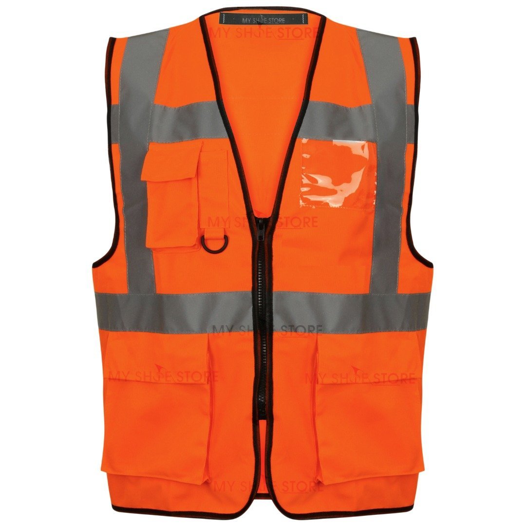 Multi Pocket Zipped Hi Vis Vest EN ISO 20471 - SuperStuff Workwear