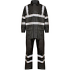 Load image into Gallery viewer, High Visibility Hooded Rainsuit Black - SuperStuff Workwear