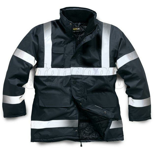 Black Parka Security Jacket EN343 - SuperStuff Workwear