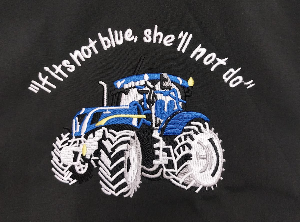 Blue Tractor Embroidered Adults Softshell Jacket