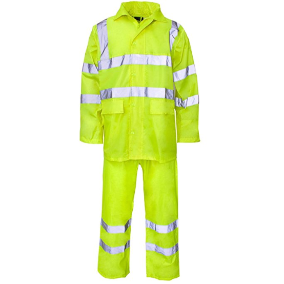 High Visibility Hooded Rainsuit EN ISO 20471 - SuperStuff Workwear