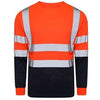 Long Sleeve Hi Vis Two Tone T-Shirt Orange EN ISO 20471 - SuperStuff Workwear