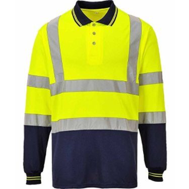 Hivis Two Tone Long Sleeve Polo Shirt EN ISO 20471 - SuperStuff Workwear